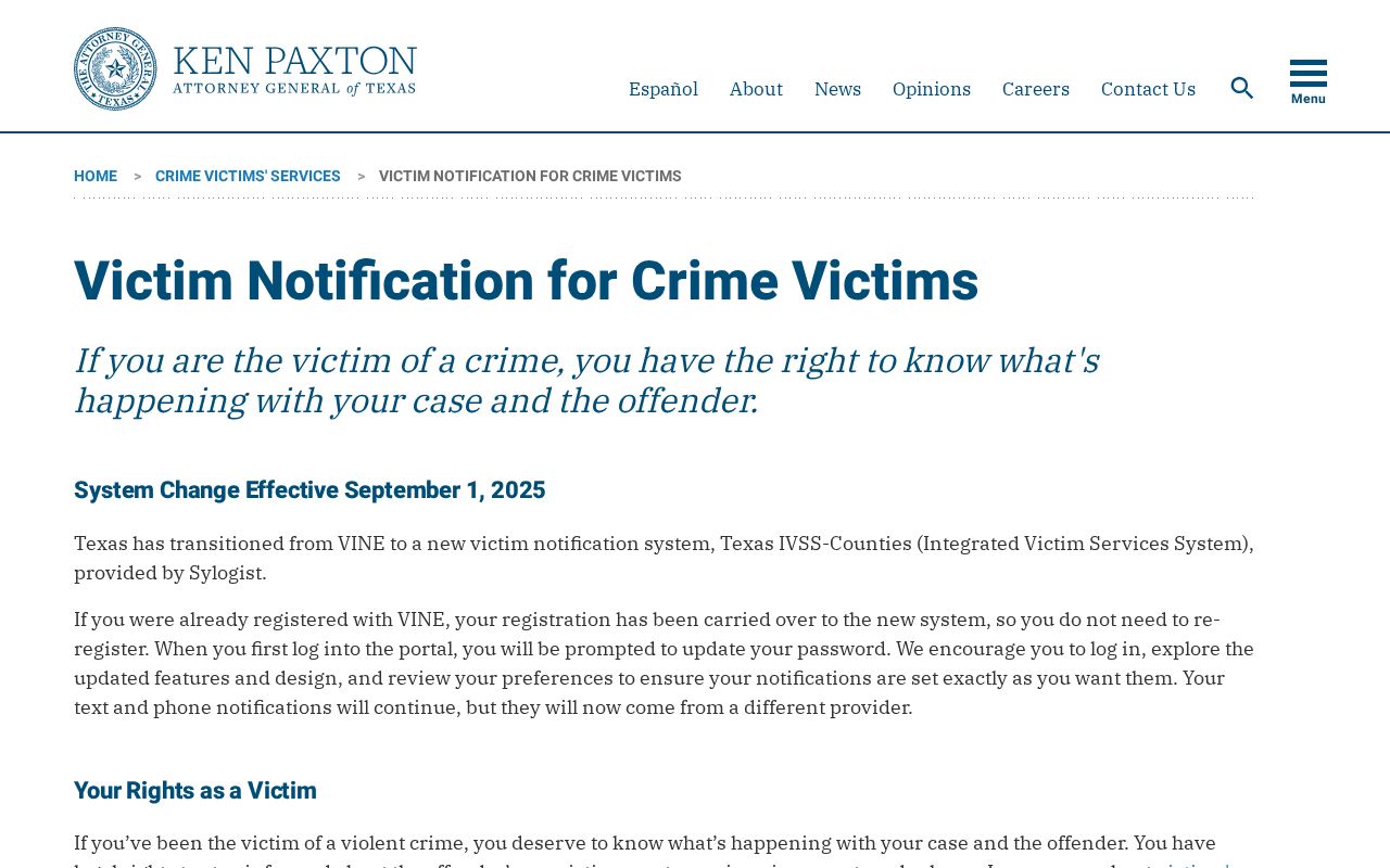 Texas Attorney General page explaining the IVSS-Counties transition